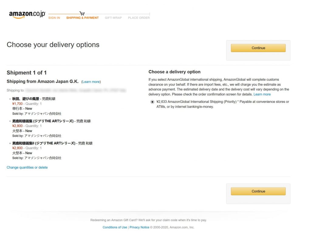 come comprare su amazon japan - modalità di spedizione
