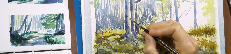 dipingere un bosco ad acquerello
